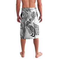 Aotearoa Moko Tribal Tattoo Lavalava New Zealand Maori Penguin and Fantail White Color LT03 - Polynesian Pride