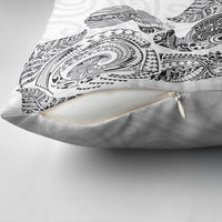 Aotearoa Moko Tribal Tattoo Pillow Cover New Zealand Maori Penguin and Fantail White Color LT03 - Polynesian Pride