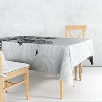 Aotearoa Moko Tribal Tattoo Tablecloth New Zealand Maori Penguin and Fantail White Color LT03 - Polynesian Pride