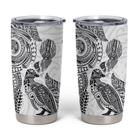 Aotearoa Moko Tribal Tattoo Tumbler Cup New Zealand Maori Penguin and Fantail White Color LT03 White - Polynesian Pride
