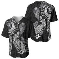 Aotearoa Moko Tribal Tattoo Baseball Jersey New Zealand Maori Penguin and Fantail Black Color LT03 - Polynesian Pride