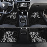 Aotearoa Moko Tribal Tattoo Car Mats New Zealand Maori Penguin and Fantail Black Color LT03 Set 4pcs Black - Polynesian Pride