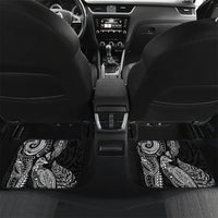 Aotearoa Moko Tribal Tattoo Car Mats New Zealand Maori Penguin and Fantail Black Color LT03 Set 2pcs - Back Black - Polynesian Pride