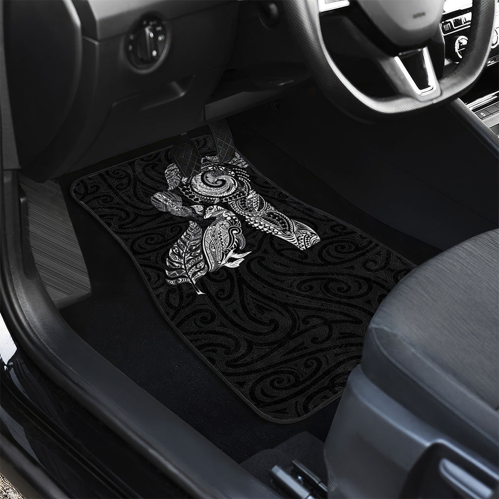 Aotearoa Moko Tribal Tattoo Car Mats New Zealand Maori Penguin and Fantail Black Color LT03 - Polynesian Pride