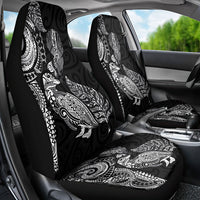 Aotearoa Moko Tribal Tattoo Car Seat Cover New Zealand Maori Penguin and Fantail Black Color LT03 - Polynesian Pride