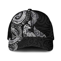 Aotearoa Moko Tribal Tattoo Classic Cap New Zealand Maori Penguin and Fantail Black Color LT03 Universal Fit Black - Polynesian Pride