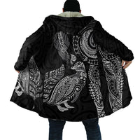 Aotearoa Moko Tribal Tattoo Cloak New Zealand Maori Penguin and Fantail Black Color LT03 - Polynesian Pride