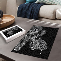 Aotearoa Moko Tribal Tattoo Puzzle New Zealand Maori Penguin and Fantail Black Color LT03 - Polynesian Pride