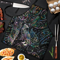 Aotearoa Moko Tribal Tattoo Apron New Zealand Maori Penguin and Fantail Paua Shell Style LT03 Multicolor - Polynesian Pride