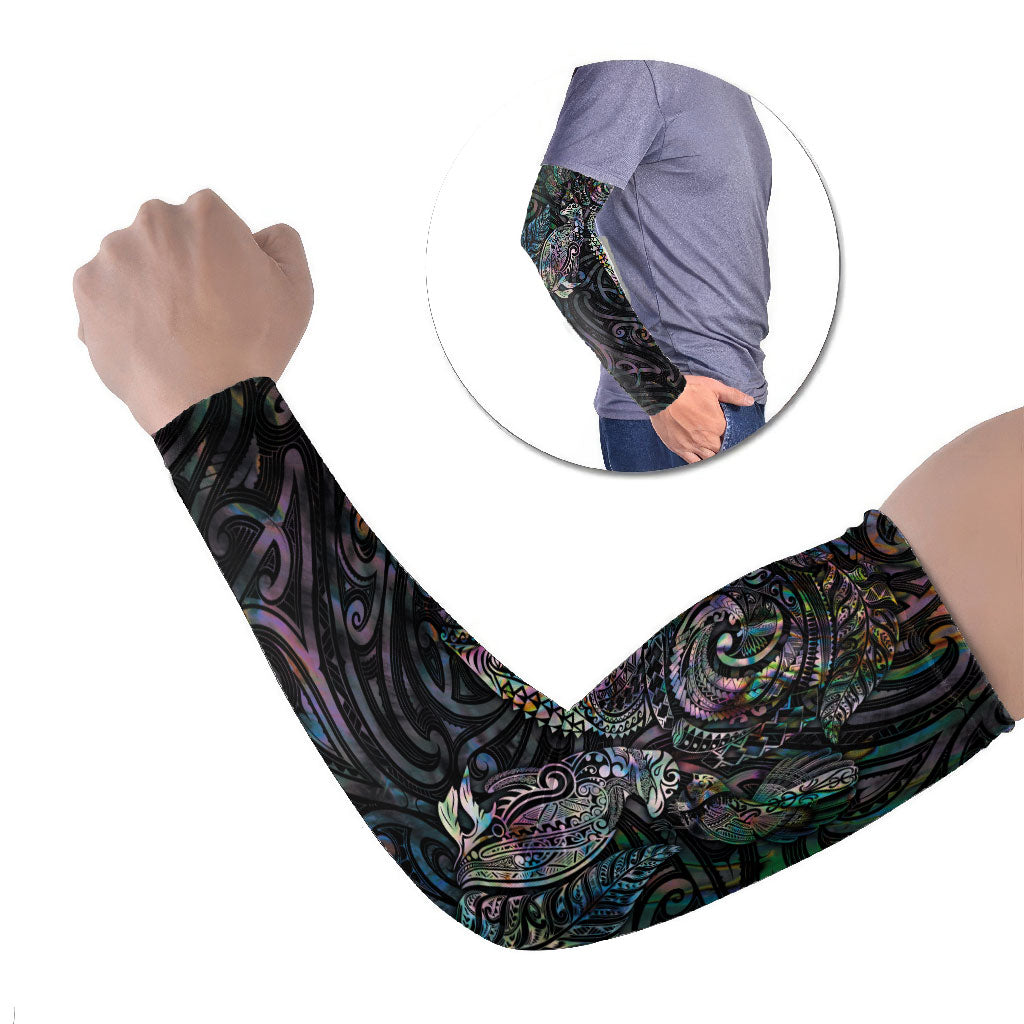 Aotearoa Moko Tribal Tattoo Arm Sleeves New Zealand Maori Penguin and Fantail Paua Shell Style