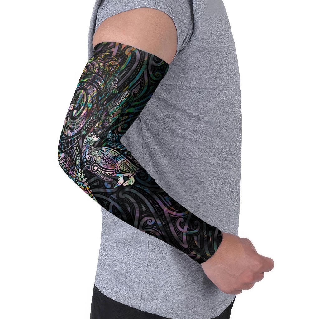 Aotearoa Moko Tribal Tattoo Arm Sleeves New Zealand Maori Penguin and Fantail Paua Shell Style LT03 - Polynesian Pride