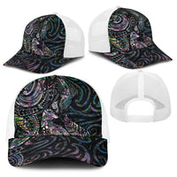 Aotearoa Moko Tribal Tattoo Baseball Net Cap New Zealand Maori Penguin and Fantail Paua Shell Style
