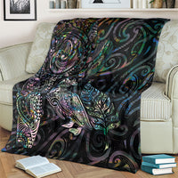 Aotearoa Moko Tribal Tattoo Blanket New Zealand Maori Penguin and Fantail Paua Shell Style LT03 - Polynesian Pride