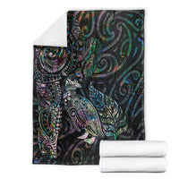 Aotearoa Moko Tribal Tattoo Blanket New Zealand Maori Penguin and Fantail Paua Shell Style LT03 - Polynesian Pride