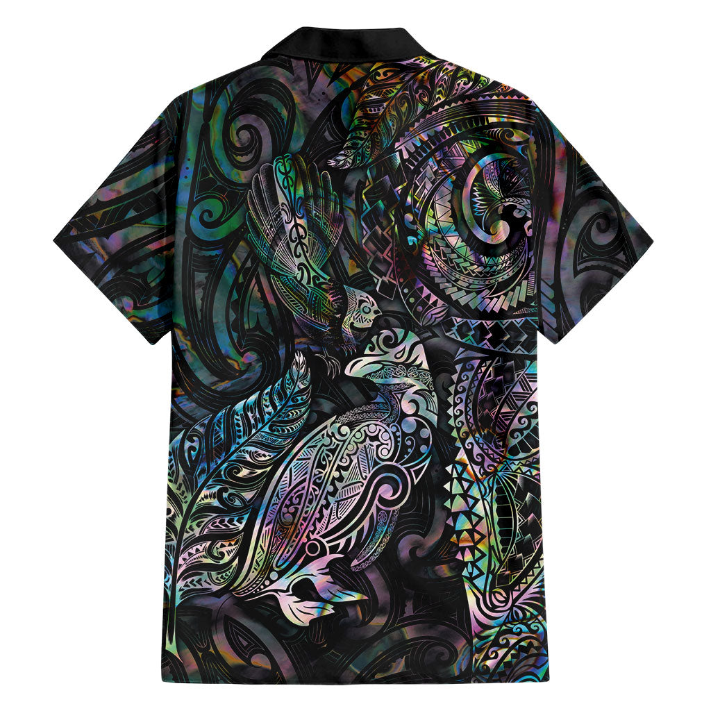 Aotearoa Moko Tribal Tattoo Hawaiian Shirt New Zealand Maori Penguin and Fantail Paua Shell Style LT03 - Polynesian Pride