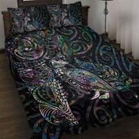 Aotearoa Moko Tribal Tattoo Quilt Bed Set New Zealand Maori Penguin and Fantail Paua Shell Style LT03 Multicolor - Polynesian Pride