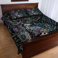 Aotearoa Moko Tribal Tattoo Quilt Bed Set New Zealand Maori Penguin and Fantail Paua Shell Style LT03 - Polynesian Pride
