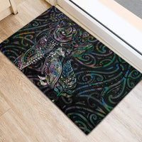 Aotearoa Moko Tribal Tattoo Rubber Doormat New Zealand Maori Penguin and Fantail Paua Shell Style LT03 - Polynesian Pride