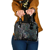 Aotearoa Moko Tribal Tattoo Shoulder Handbag New Zealand Maori Penguin and Fantail Paua Shell Style LT03 One Size Multicolor - Polynesian Pride