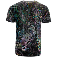 Aotearoa Moko Tribal Tattoo T Shirt New Zealand Maori Penguin and Fantail Paua Shell Style LT03 - Polynesian Pride