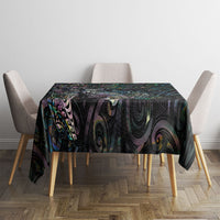 Aotearoa Moko Tribal Tattoo Tablecloth New Zealand Maori Penguin and Fantail Paua Shell Style