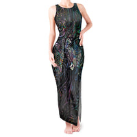 Aotearoa Moko Tribal Tattoo Tank Maxi Dress New Zealand Maori Penguin and Fantail Paua Shell Style LT03 Women Multicolor - Polynesian Pride