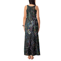 Aotearoa Moko Tribal Tattoo Tank Maxi Dress New Zealand Maori Penguin and Fantail Paua Shell Style LT03 - Polynesian Pride
