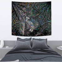 Aotearoa Moko Tribal Tattoo Tapestry New Zealand Maori Penguin and Fantail Paua Shell Style LT03 - Polynesian Pride