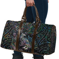 Aotearoa Moko Tribal Tattoo Travel Bag New Zealand Maori Penguin and Fantail Paua Shell Style LT03 - Polynesian Pride