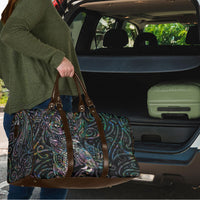 Aotearoa Moko Tribal Tattoo Travel Bag New Zealand Maori Penguin and Fantail Paua Shell Style LT03 - Polynesian Pride