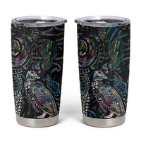 Aotearoa Moko Tribal Tattoo Tumbler Cup New Zealand Maori Penguin and Fantail Paua Shell Style LT03 Multicolor - Polynesian Pride