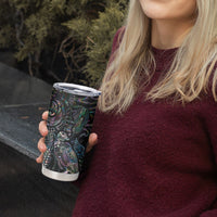 Aotearoa Moko Tribal Tattoo Tumbler Cup New Zealand Maori Penguin and Fantail Paua Shell Style LT03 - Polynesian Pride