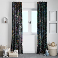 Aotearoa Moko Tribal Tattoo Window Curtain New Zealand Maori Penguin and Fantail Paua Shell Style LT03 - Polynesian Pride
