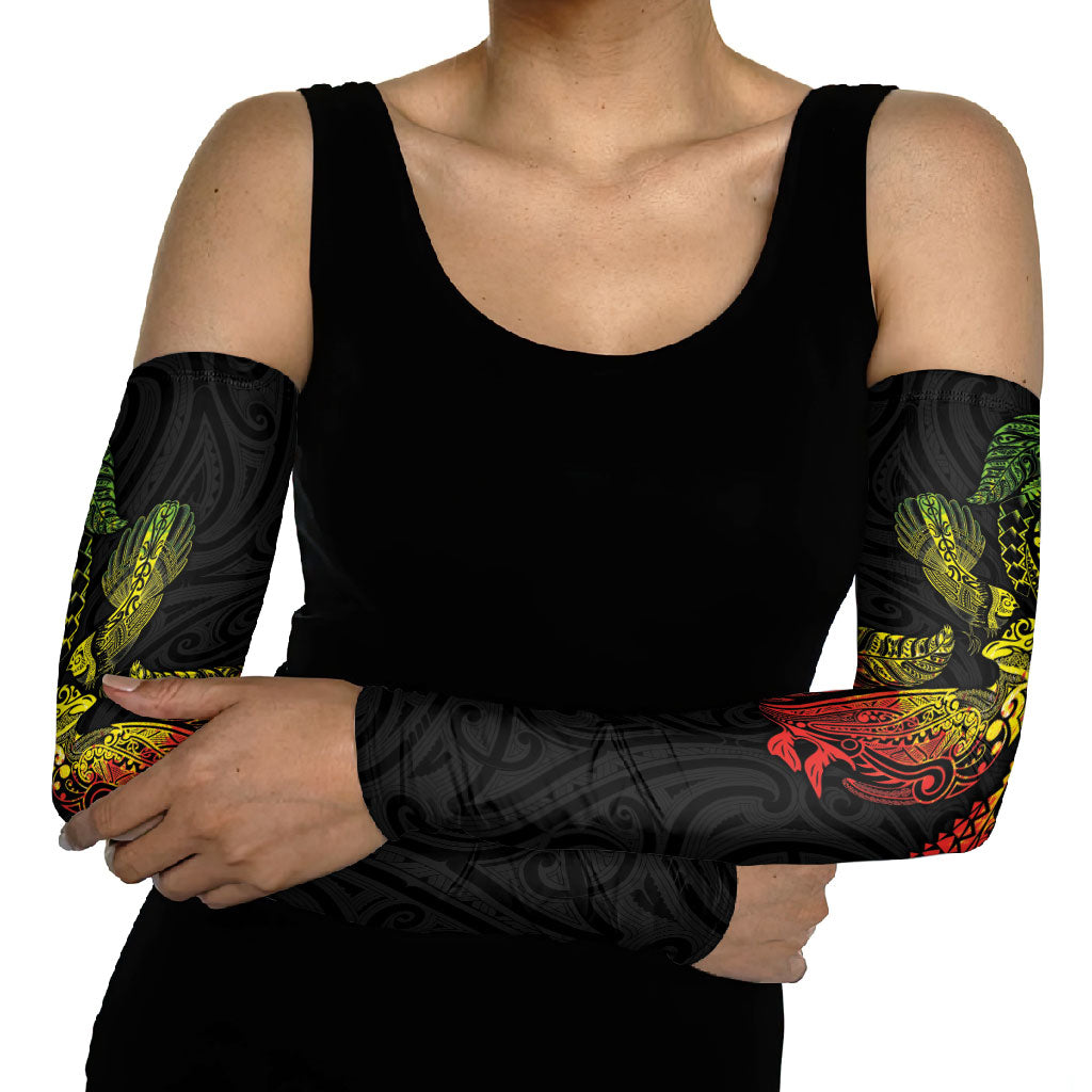 Aotearoa Moko Tribal Tattoo Arm Sleeves New Zealand Maori Penguin and Fantail Reggae Style LT03 - Polynesian Pride
