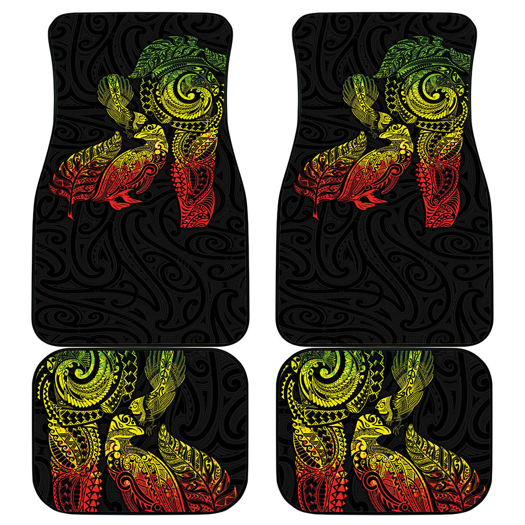 Aotearoa Moko Tribal Tattoo Car Mats New Zealand Maori Penguin and Fantail Reggae Style LT03 - Polynesian Pride