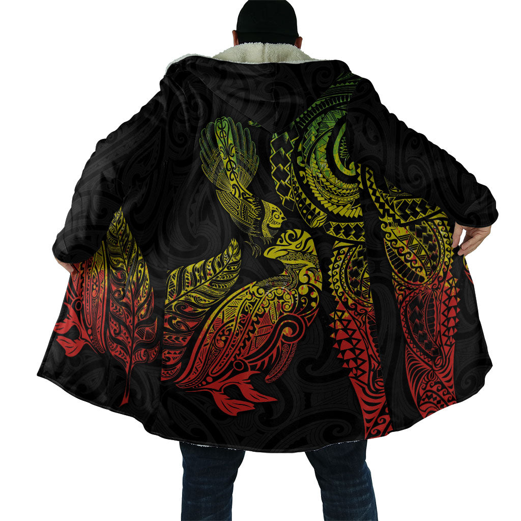 Aotearoa Moko Tribal Tattoo Cloak New Zealand Maori Penguin and Fantail Reggae Style LT03 - Polynesian Pride