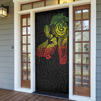 Aotearoa Moko Tribal Tattoo Door Cover New Zealand Maori Penguin and Fantail Reggae Style LT03 - Polynesian Pride