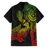 Aotearoa Moko Tribal Tattoo Family Matching Tank Maxi Dress and Hawaiian Shirt New Zealand Maori Penguin and Fantail Reggae Style LT03 - Polynesian Pride