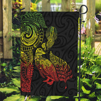 Aotearoa Moko Tribal Tattoo Garden Flag New Zealand Maori Penguin and Fantail Reggae Style LT03 Garden Flag Multicolor - Polynesian Pride