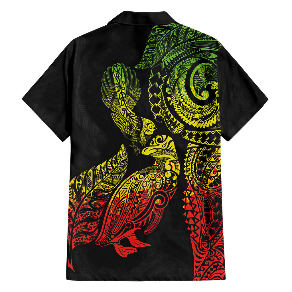 Aotearoa Moko Tribal Tattoo Hawaiian Shirt New Zealand Maori Penguin and Fantail Reggae Style LT03 - Polynesian Pride