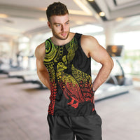 Aotearoa Moko Tribal Tattoo Men Tank Top New Zealand Maori Penguin and Fantail Reggae Style LT03 Multicolor - Polynesian Pride