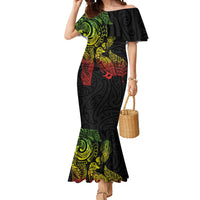 Aotearoa Moko Tribal Tattoo Mermaid Dress New Zealand Maori Penguin and Fantail Reggae Style LT03 Women Multicolor - Polynesian Pride