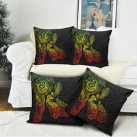 Aotearoa Moko Tribal Tattoo Pillow Cover New Zealand Maori Penguin and Fantail Reggae Style LT03 - Polynesian Pride