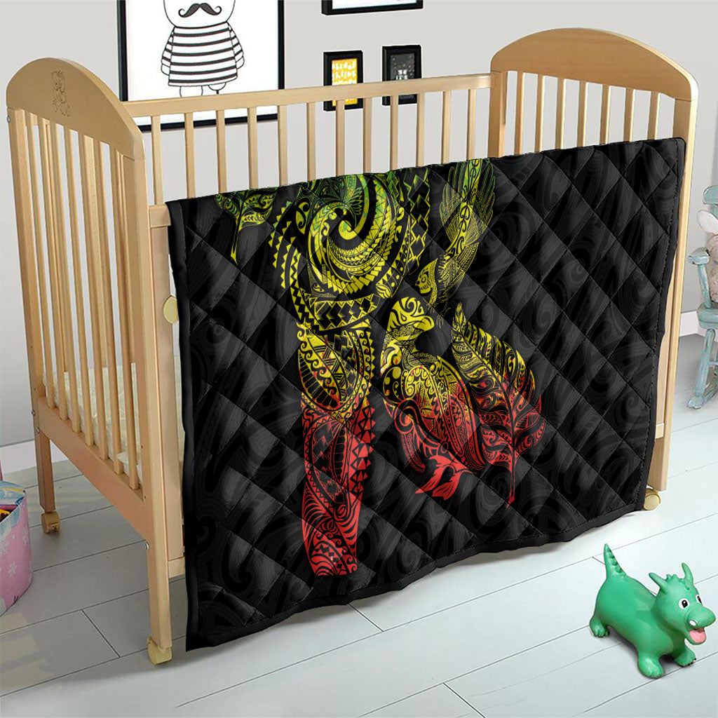 Aotearoa Moko Tribal Tattoo Quilt New Zealand Maori Penguin and Fantail Reggae Style LT03 - Polynesian Pride