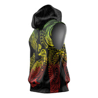 Aotearoa Moko Tribal Tattoo Sleeveless Hoodie New Zealand Maori Penguin and Fantail Reggae Style LT03 - Polynesian Pride