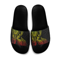 Aotearoa Moko Tribal Tattoo Slide Sandals New Zealand Maori Penguin and Fantail Reggae Style LT03 Multicolor - Polynesian Pride