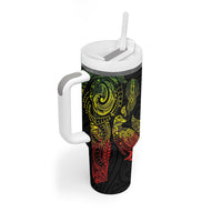 Aotearoa Moko Tribal Tattoo Tumbler With Handle New Zealand Maori Penguin and Fantail Reggae Style LT03 - Polynesian Pride