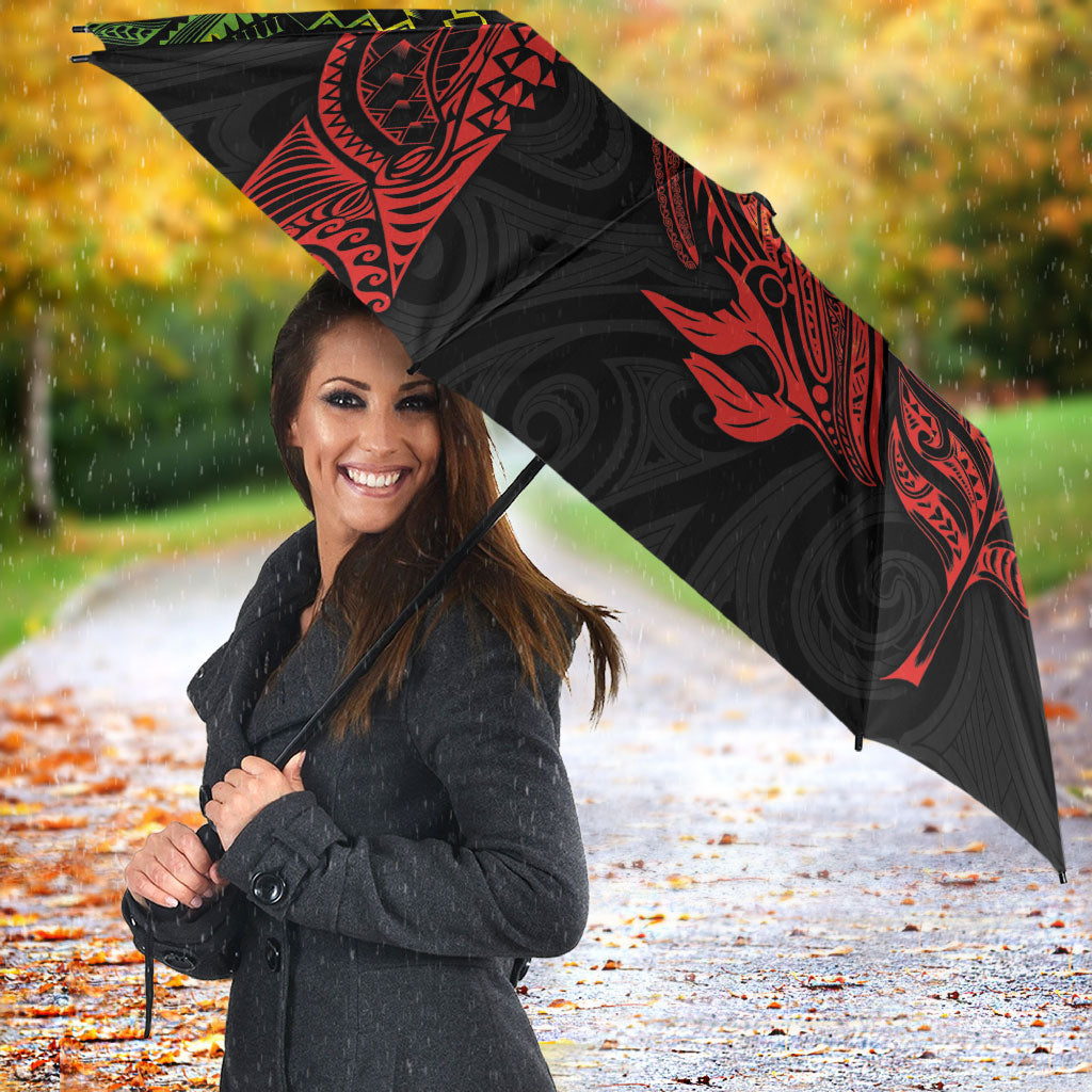 Aotearoa Moko Tribal Tattoo Umbrella New Zealand Maori Penguin and Fantail Reggae Style LT03 - Polynesian Pride