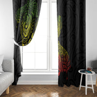 Aotearoa Moko Tribal Tattoo Window Curtain New Zealand Maori Penguin and Fantail Reggae Style LT03 - Polynesian Pride