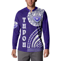 Tupou College Toloa Button Sweatshirt Ngatu and Polynesian Pattern